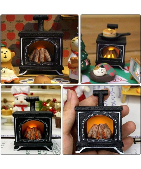 Miniature LED Fireplace Dollhouse Fireplace Lanterns Dummy Kerosene Lamp Light Mini Vintage Candle Lantern Dollhouse Miniatur...