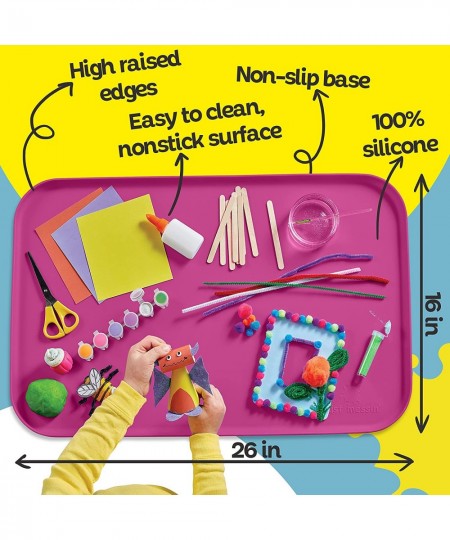 Silicone Art Mat for Crafts Resin Paint Slime & Jewelry-making Multipurpose Table Protector with Raised Sides to Contain Mess...