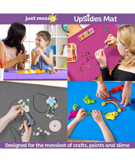 Silicone Art Mat for Crafts Resin Paint Slime & Jewelry-making Multipurpose Table Protector with Raised Sides to Contain Mess...