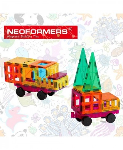 2 Piece Magnetic Tiles Car Set Truck Kit Toy with Stronger Magnets Educational Magnet Building Tile Magnetic Blocks with Re-E...