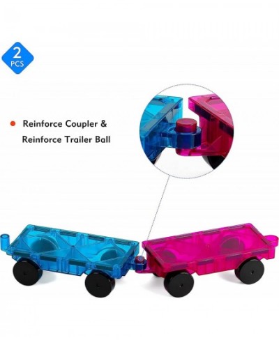 2 Piece Magnetic Tiles Car Set Truck Kit Toy with Stronger Magnets Educational Magnet Building Tile Magnetic Blocks with Re-E...