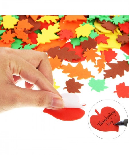 900 Pieces Fall Leaf Stickers Adhesive Foam Maple Leaves Stickers Assorted Leaf Shapes Stickers for Kid's Art Craft Halloween...