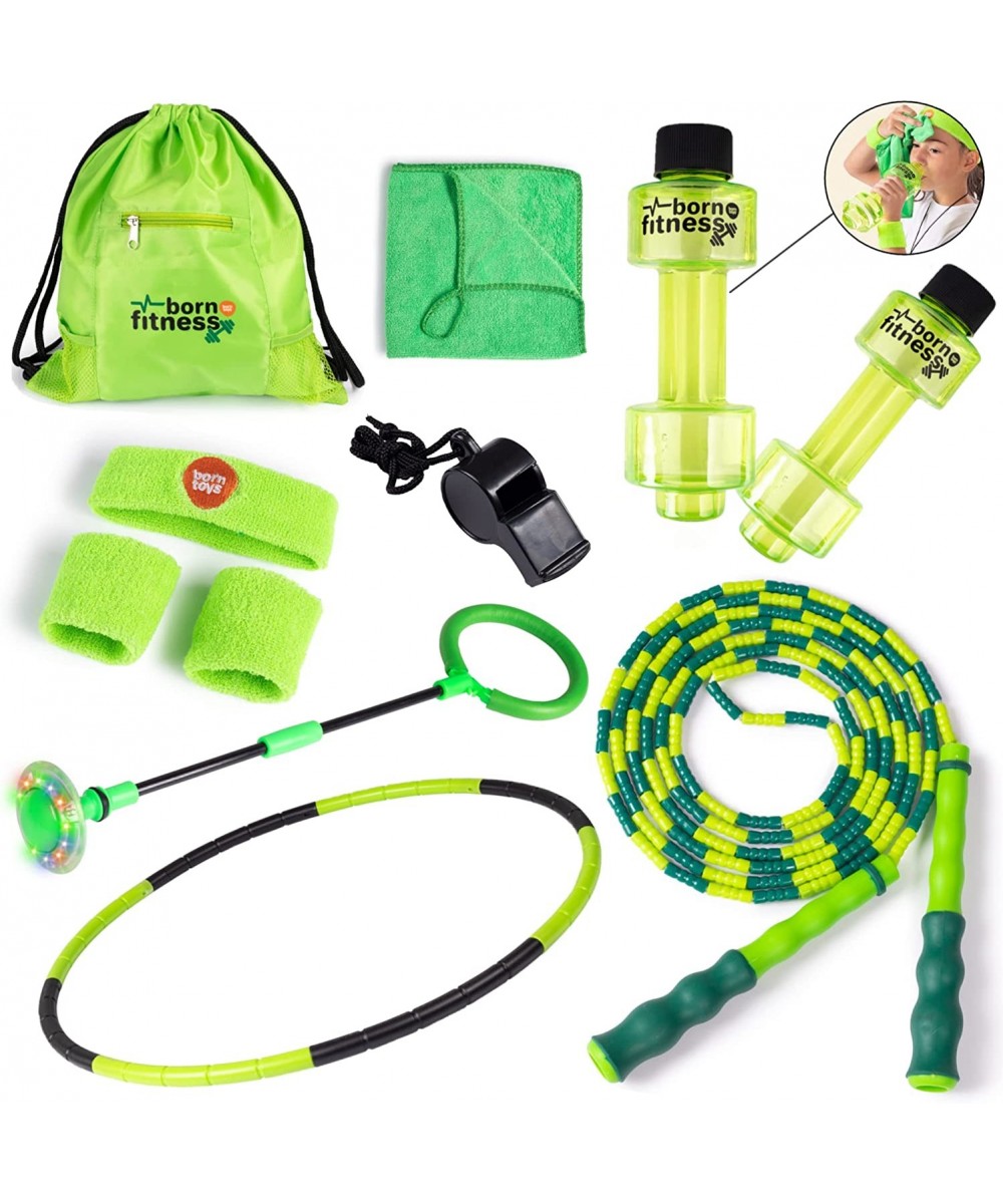 Complete Kids Exercise Equipment Set for Ages 5 & Up Kids Workout Equipment Includes Kids Jump Rope Dumbbell Water Bottles Hu...