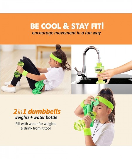 Complete Kids Exercise Equipment Set for Ages 5 & Up Kids Workout Equipment Includes Kids Jump Rope Dumbbell Water Bottles Hu...