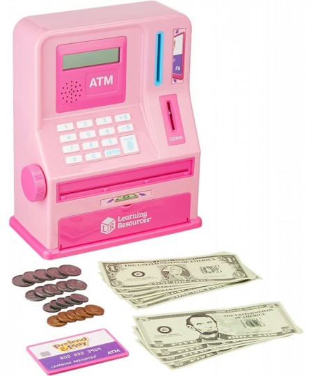 Teaching ATM Bank Pink 32 Pieces $50.01 - Money & Banking Play Toys