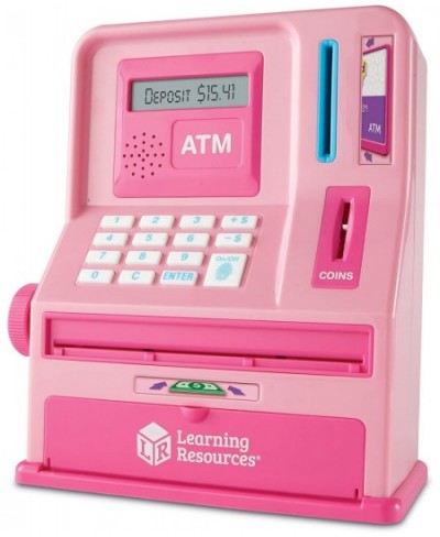 Teaching ATM Bank Pink 32 Pieces $50.01 - Money & Banking Play Toys