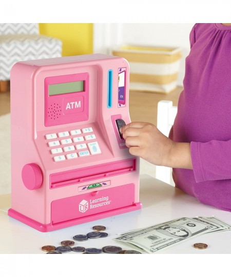 Teaching ATM Bank Pink 32 Pieces $50.01 - Money & Banking Play Toys