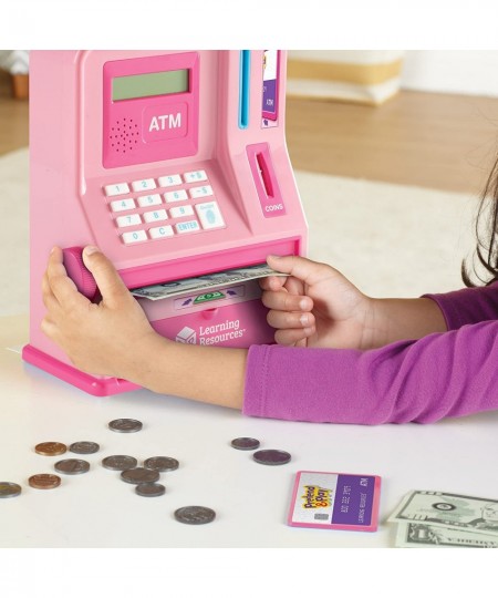 Teaching ATM Bank Pink 32 Pieces $50.01 - Money & Banking Play Toys