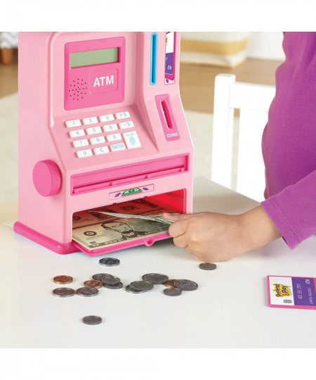 Teaching ATM Bank Pink 32 Pieces $50.01 - Money & Banking Play Toys