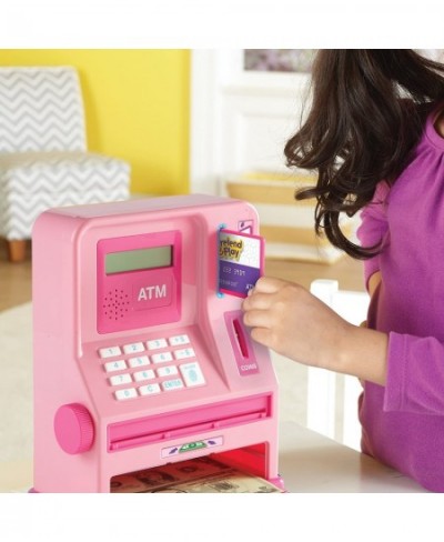 Teaching ATM Bank Pink 32 Pieces $50.01 - Money & Banking Play Toys