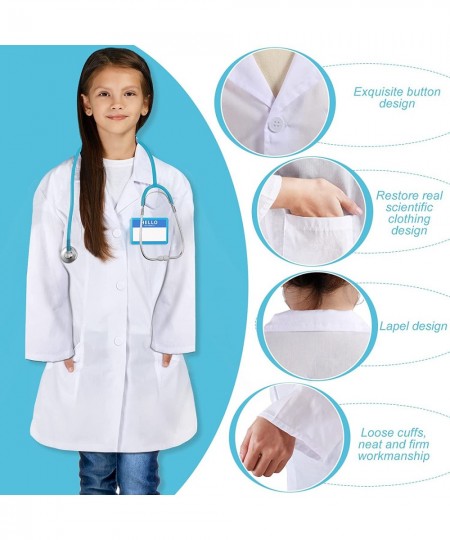 3 Pcs Halloween Doctor Lab Costume for Kids Pretend Play Doctor Dress Up Kit Working Stethoscope and Work Card $24.31 - Kids'...