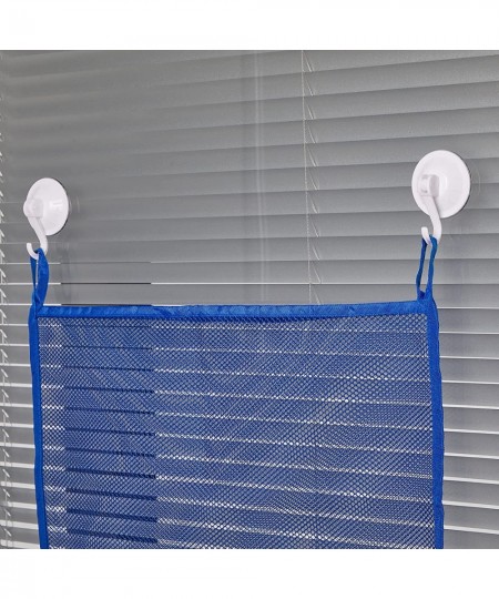 4 Pieces Mesh Bath Toy Organizer with 12 Strong Hooks Baby Bathtub Holder for Shower Kids Bath Toy Storage Organizer (Blue) $...