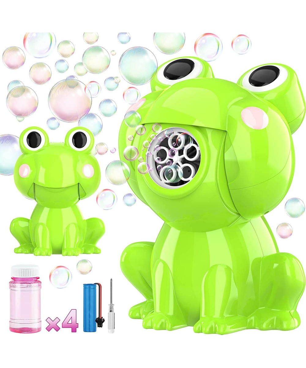 Bubble Machine for Kids Automatic Rechargeable Frog Bubble Maker with Solutions for Toddlers Bubble Blower Outdoor Toys for B...