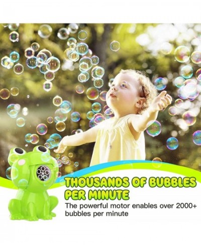 Bubble Machine for Kids Automatic Rechargeable Frog Bubble Maker with Solutions for Toddlers Bubble Blower Outdoor Toys for B...