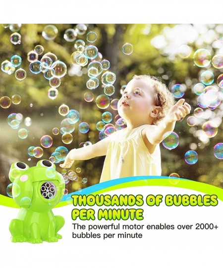 Bubble Machine for Kids Automatic Rechargeable Frog Bubble Maker with Solutions for Toddlers Bubble Blower Outdoor Toys for B...