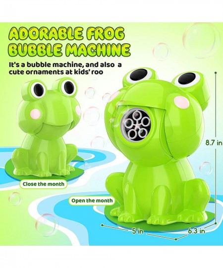 Bubble Machine for Kids Automatic Rechargeable Frog Bubble Maker with Solutions for Toddlers Bubble Blower Outdoor Toys for B...