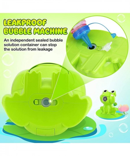 Bubble Machine for Kids Automatic Rechargeable Frog Bubble Maker with Solutions for Toddlers Bubble Blower Outdoor Toys for B...