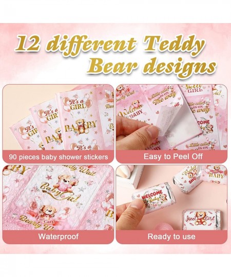 90 Pieces Baby Shower Candy Wrappers Shower Mini Candy Bar Miniatures Wrappers Chocolate Bar Label Stickers for Boys Girls Ki...