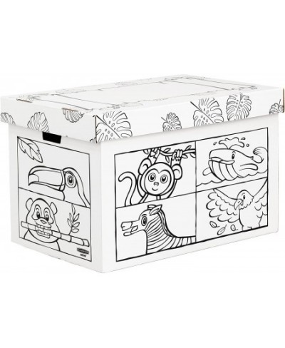 at Play Animal Toy Box Cardboard Color-In Toy Box for Kids $53.36 - Kids' Playhouses