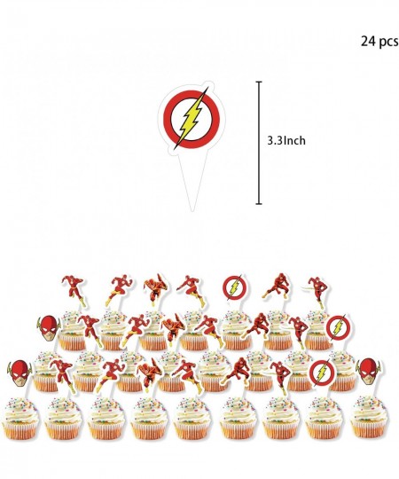 The Flash Party Supplies Include Colorful Banner Cake Topper Cupcake Toppers Balloons $29.94 - Kids' Party Decorations