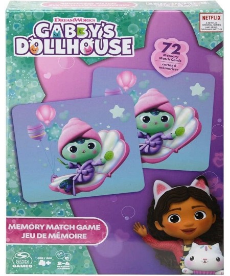 Gabby’s Dollhouse 72pc Memory Match - Bundle with Gabby's Dollhouse 72pc Memory Match Board Game Stickers More (Gabby’s Dollh...