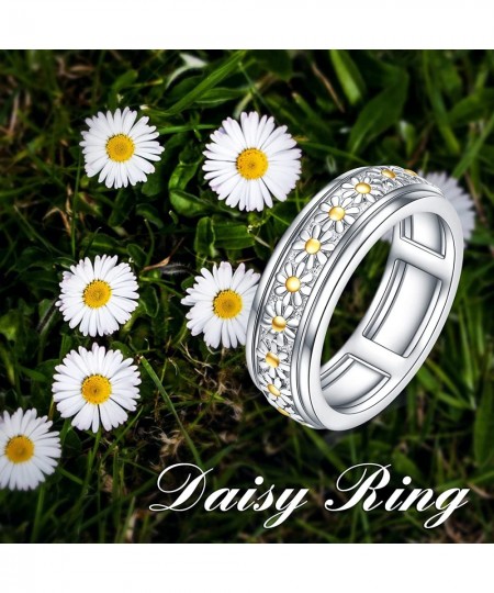 Sterling Silver Anxiety Spinner Rings Rotatable Mood Rings for Women Relieve Stress Gift $54.04 - Kids' Dress-Up Accessories