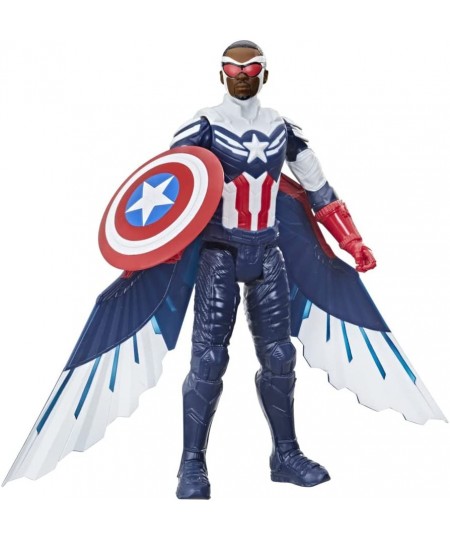 Marvel Studios Titan Hero Series Captain America Action Figure 12-Inch Toy Includes Wings for Kids Ages 4 and Up $29.77 - Act...