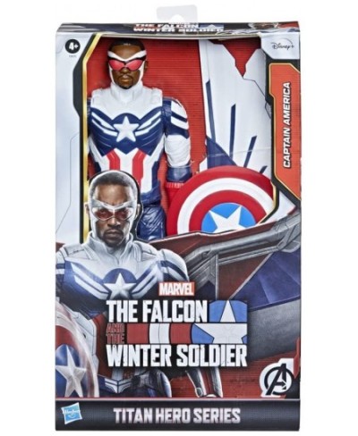 Marvel Studios Titan Hero Series Captain America Action Figure 12-Inch Toy Includes Wings for Kids Ages 4 and Up $29.77 - Act...