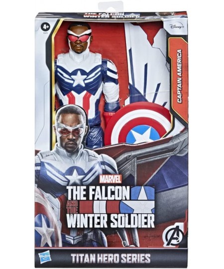 Marvel Studios Titan Hero Series Captain America Action Figure 12-Inch Toy Includes Wings for Kids Ages 4 and Up $29.77 - Act...