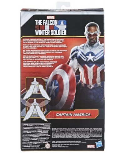 Marvel Studios Titan Hero Series Captain America Action Figure 12-Inch Toy Includes Wings for Kids Ages 4 and Up $29.77 - Act...