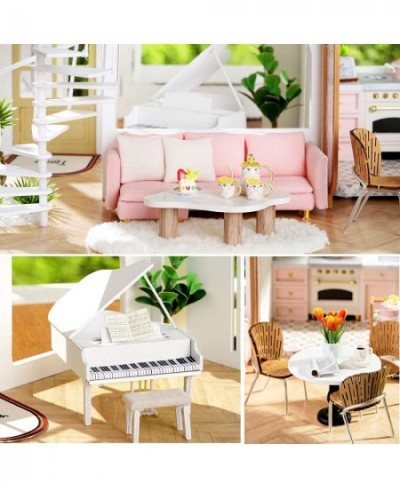 DIY Miniature Dollhouse Kit with Wooden Furniture 1:24 Scale Mini House with Dust Proof Cover & Music Box 1:24 Scale Creative...