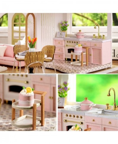 DIY Miniature Dollhouse Kit with Wooden Furniture 1:24 Scale Mini House with Dust Proof Cover & Music Box 1:24 Scale Creative...