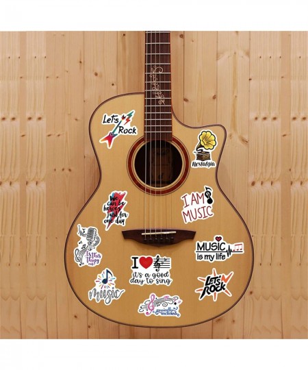 Music Stickers 50pcs Motivational Positive Music Decal Waterbottle Keyboards Guitar Skateboards Luggage Stickers for Teens an...