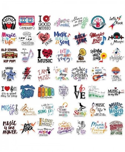 Music Stickers 50pcs Motivational Positive Music Decal Waterbottle Keyboards Guitar Skateboards Luggage Stickers for Teens an...