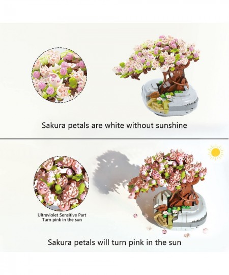 Bonsai Tree 2021 Mini Sakura Building Block Set Cherry Blossom Treehouse Toys Kit Botanical Collection Creative Flower Potted...