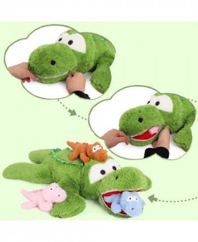 Plush Alligator Stuffed Animal Plush Toy 36inch Mommy Stuffed Crocodile with 3 Baby Crocodile Stuffed Animals Alligator Plush...