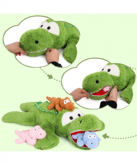 Plush Alligator Stuffed Animal Plush Toy 36inch Mommy Stuffed Crocodile with 3 Baby Crocodile Stuffed Animals Alligator Plush...