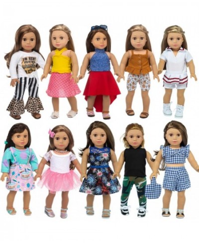 22 Pcs 18 inch Doll Clothes Gifts and Accessories Fit 18 inch Girl Doll - Including 10 Sets of Various Styles Doll Clothes Ha...