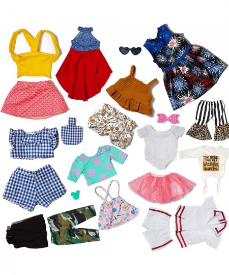 22 Pcs 18 inch Doll Clothes Gifts and Accessories Fit 18 inch Girl Doll - Including 10 Sets of Various Styles Doll Clothes Ha...