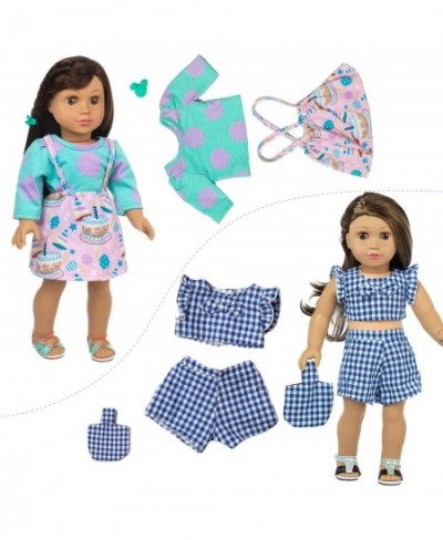 22 Pcs 18 inch Doll Clothes Gifts and Accessories Fit 18 inch Girl Doll - Including 10 Sets of Various Styles Doll Clothes Ha...