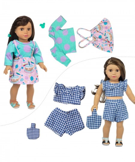 22 Pcs 18 inch Doll Clothes Gifts and Accessories Fit 18 inch Girl Doll - Including 10 Sets of Various Styles Doll Clothes Ha...