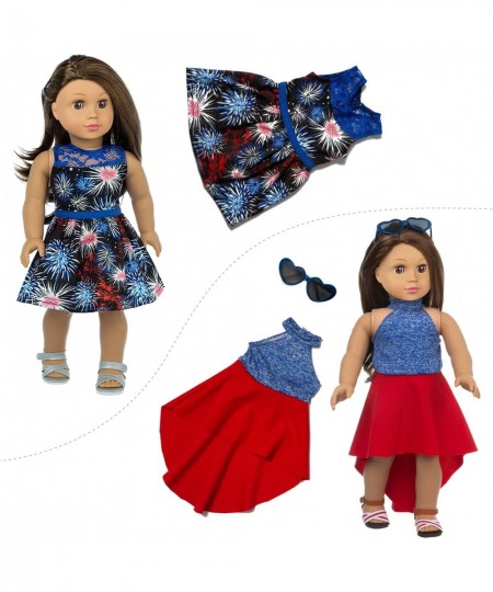 22 Pcs 18 inch Doll Clothes Gifts and Accessories Fit 18 inch Girl Doll - Including 10 Sets of Various Styles Doll Clothes Ha...