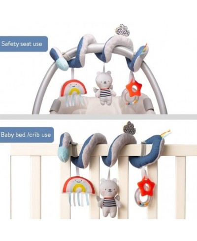 Hanging Rattles Spiral Plush Toys Crib Toys Stroller Toys Car Seat Toys Infant Toys 0-3 3-6 Months with Musical Plush Toys St...