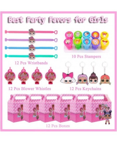 Surprise Princess Theme Birthday Party Favors Supplies for Girls- Serve 12 Guests Keychains Wristbands Stampers Blower Whistl...