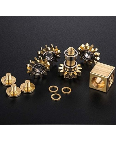 Fidget Cube Spinner Linkage 4 Gears Figity Spin Finger Games Metal Brass with Super Smooth Bearings Durable Mechanics Romovea...