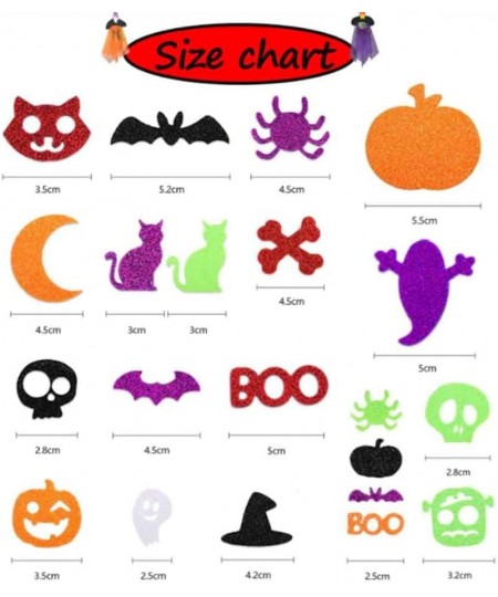 300 Pcs Halloween Foam Stickers Glitter Self-Adhesive Pumpkin Spider Bat Craft Stickers for Kids Halloween Party Favor Suppli...