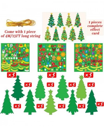 945Pcs DIY Christmas Tree Craft Kit Kids Holiday Art Making Craft with Stickers Make Your Own Christmas Bookmark Xmas Party F...