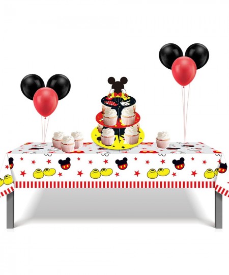 Large 3-Tier Mickey Minnie Cupcake Stand 12Inch Cardboard Cupcake Tray for Wedding Birthday Baby Shower Mickey Minnie Birthda...