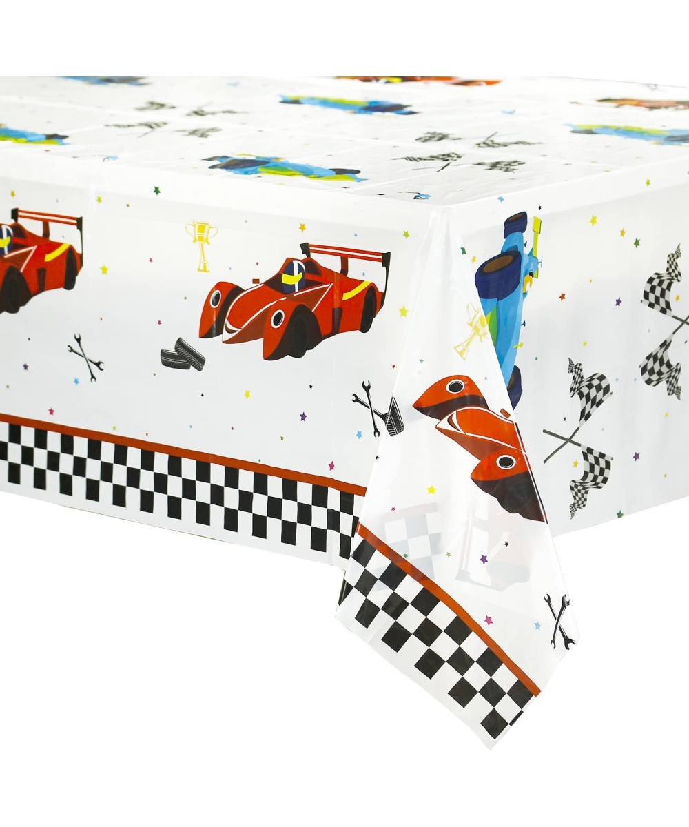 Race Car Tablecloth - Race Car Birthday Theme Disposable PE Rectangular Tablecover Race Car Birthday Party Supplies for Kids ...