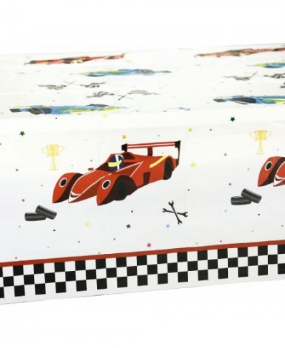 Race Car Tablecloth - Race Car Birthday Theme Disposable PE Rectangular Tablecover Race Car Birthday Party Supplies for Kids ...